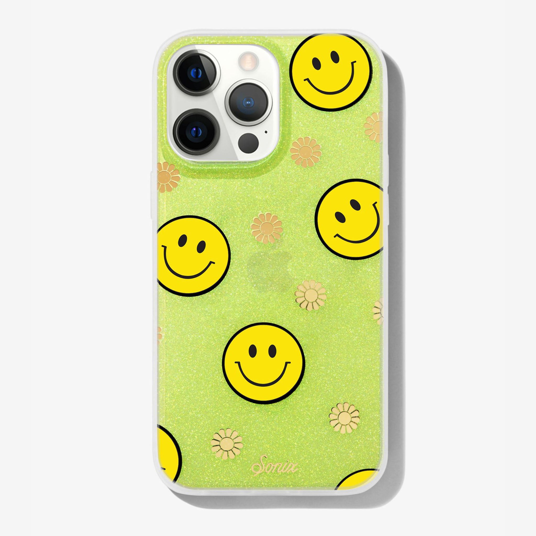 Neon Smiley Yellow iPhone Case