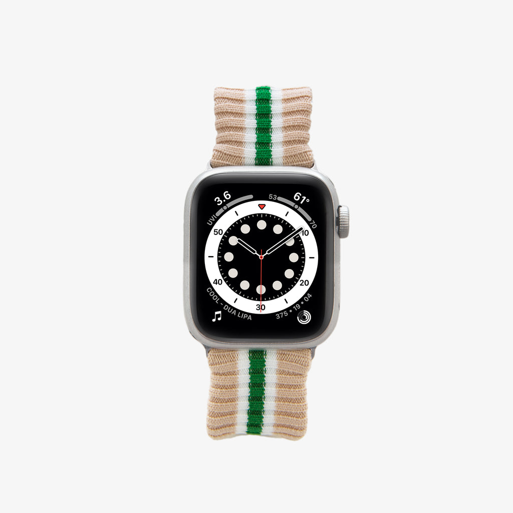 Knit Apple Watch® Band Oat + Stripe