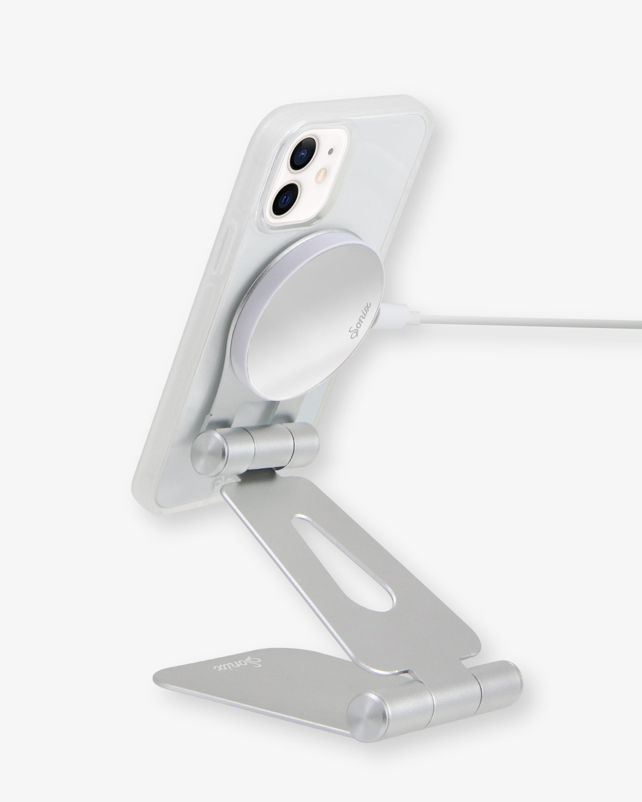 Pedestal Phone Stand- Silver