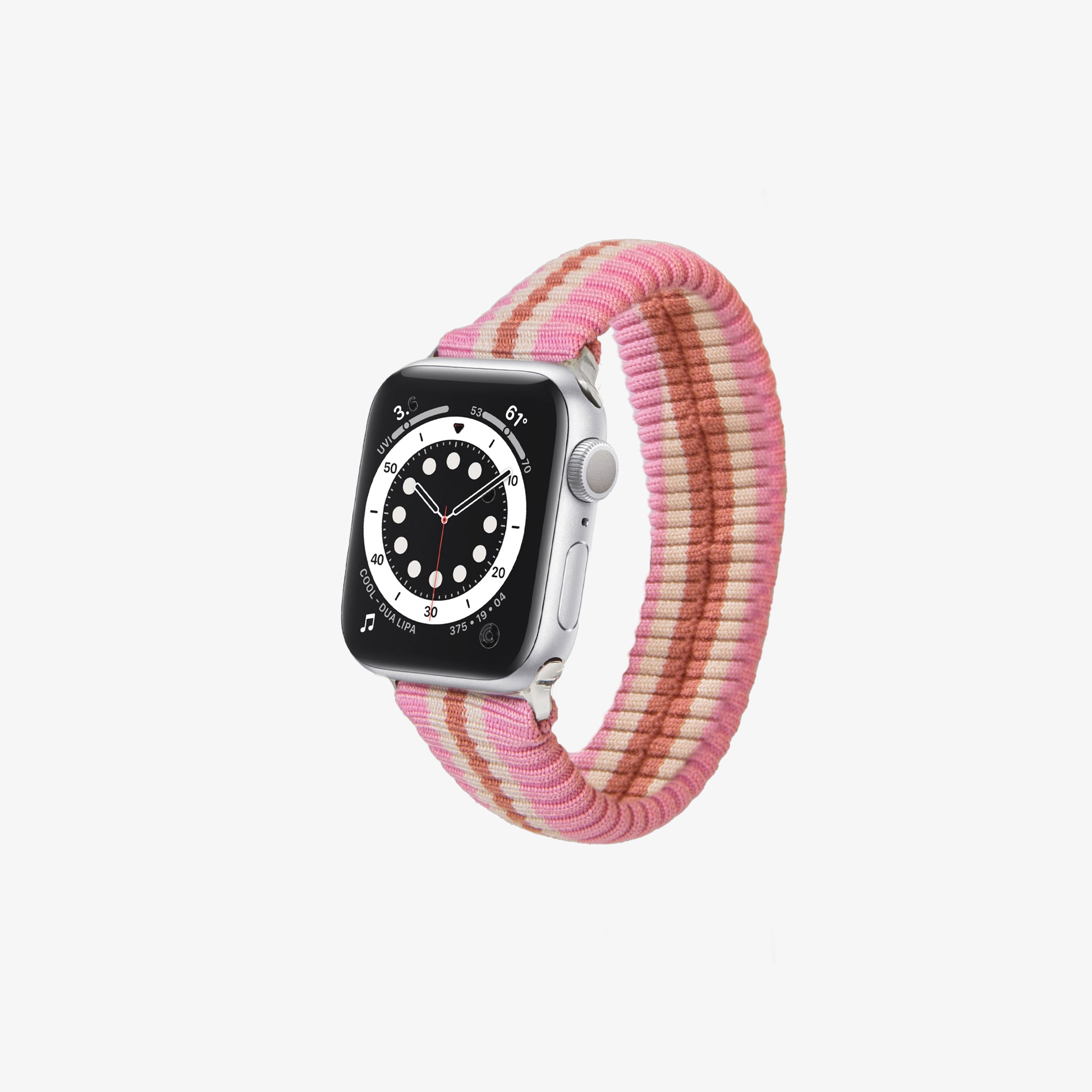 Knit Apple Watch Band - Pink + Orange Stripe