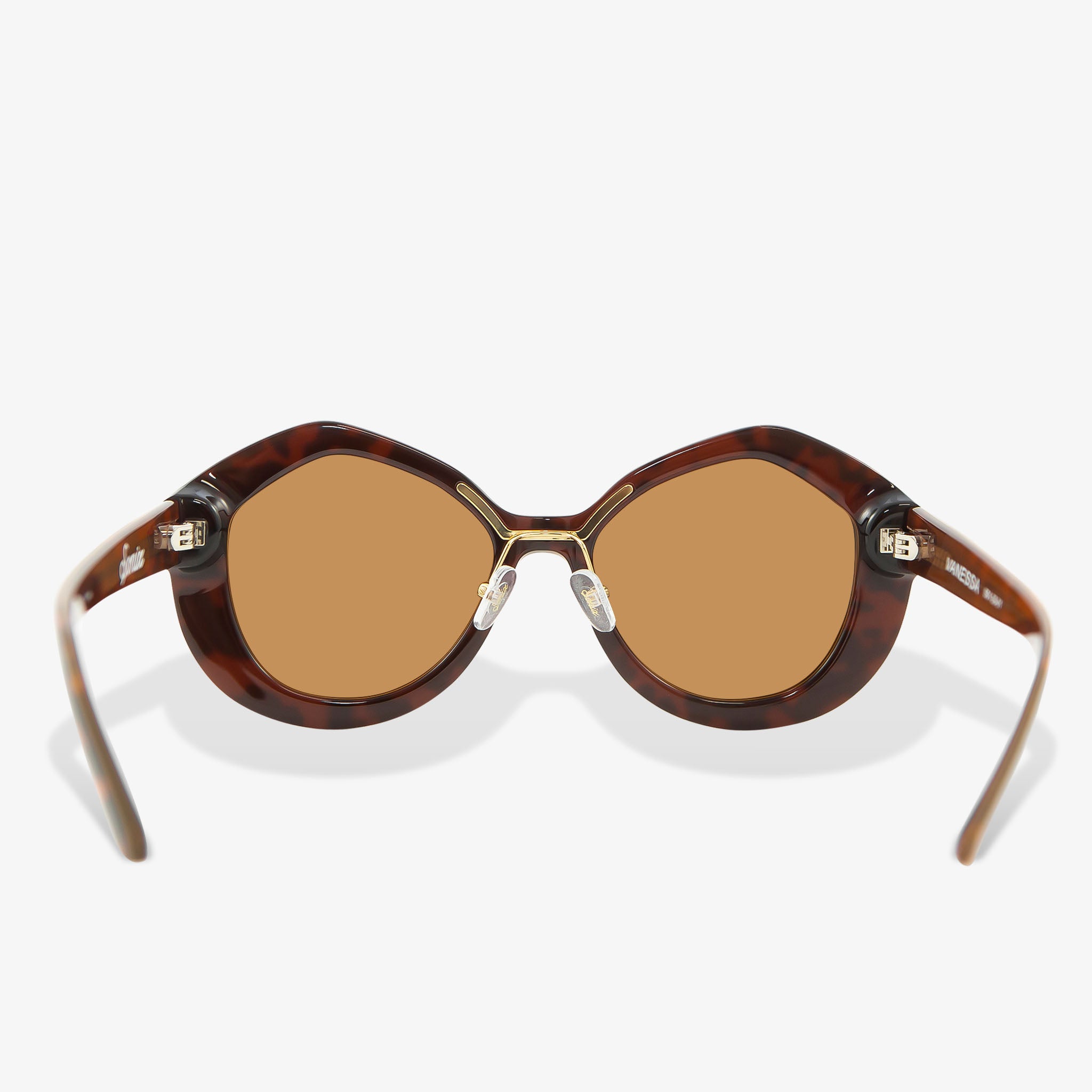 round mod oversized brown tort acetate frame with brown lenses