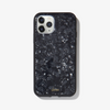 Black tortoiseshell iridescent case on white iphone 12