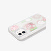 delicate pink and white roses, finished with pink foiling shown on an iphone 12 