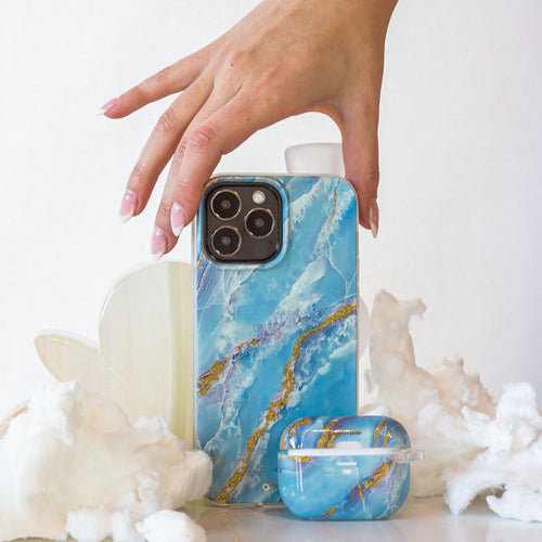 Ice Blue Marble iPhone Case