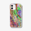  a paint splash of colors, resembling the Mardi Gras carnival, and finished with accents of gold glitter shown on an iphone 12